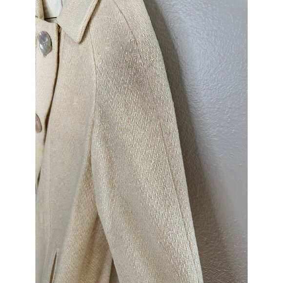Vintage Youthcraft Cream Wool Blend Swing Coat Mother Of Pearl Mid-Length - Picture 4 of 11